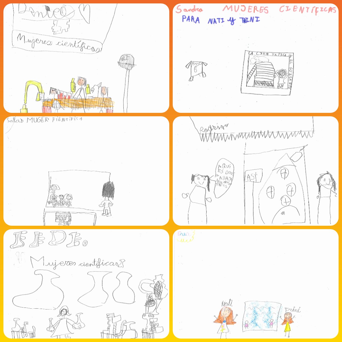 Imagen dibujos realizados por alumnos del colegio Santa Rosa - Altoaragón